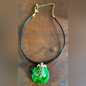 Chico’s Green Turtle Pendant Necklace - Gold Accent